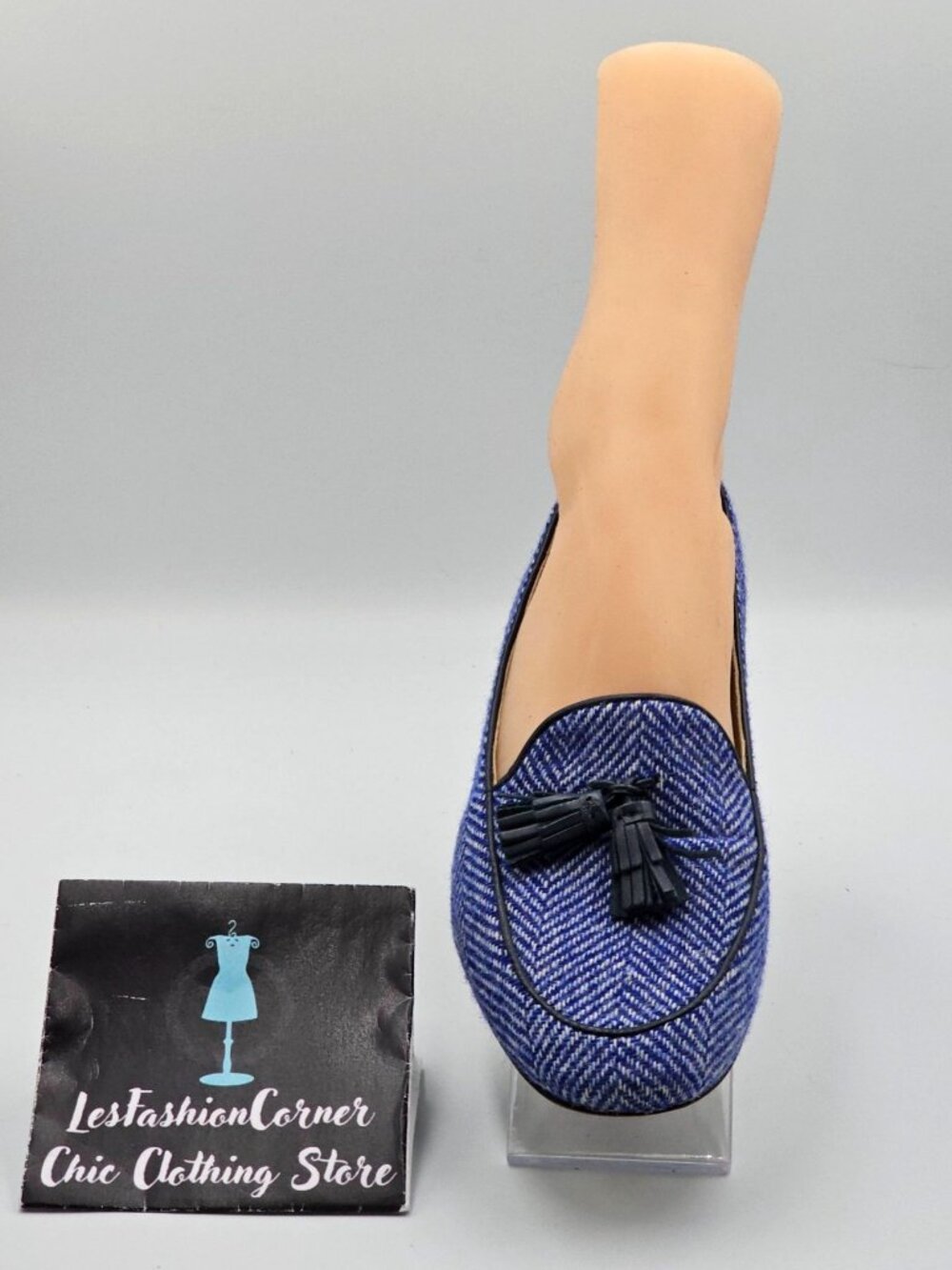 Boden Women’s Blue Ines Herringbone Tassel Loafers Flats Shoes Sz 8 (38.5) 2916 - Picture 14 of 16